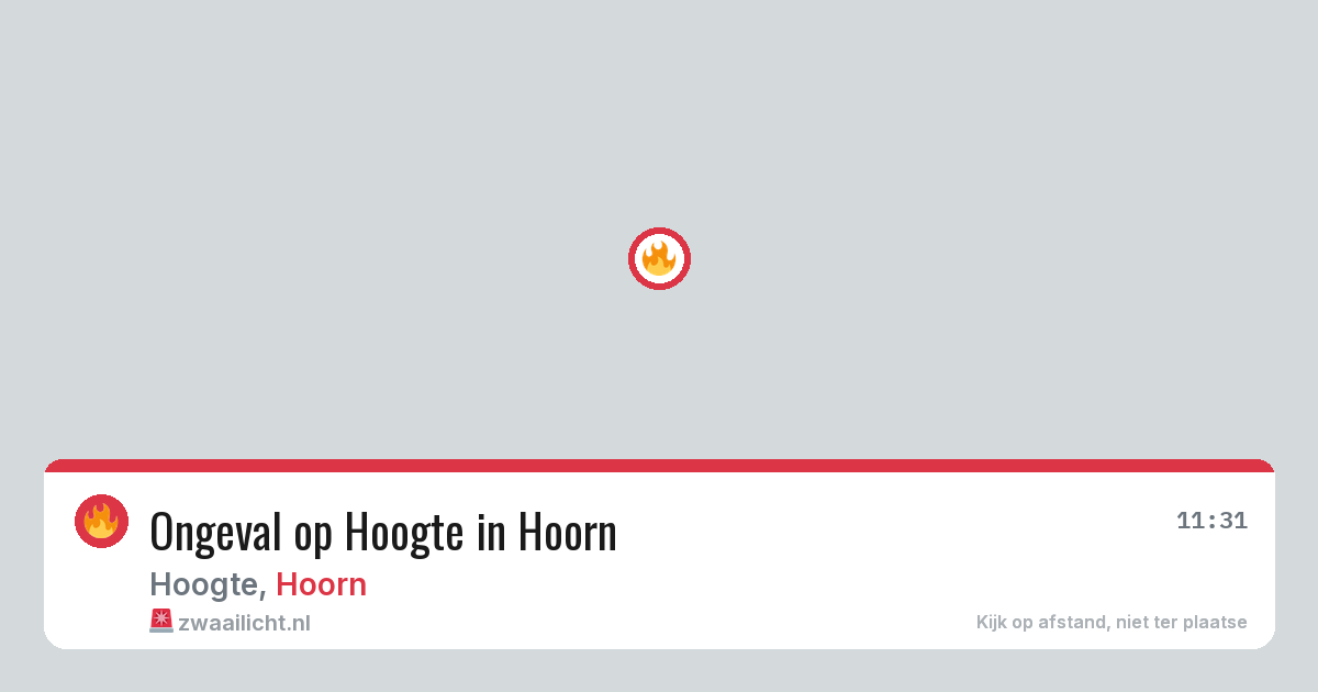 Ongeval op Hoogte in Hoorn — 20 mei 2026