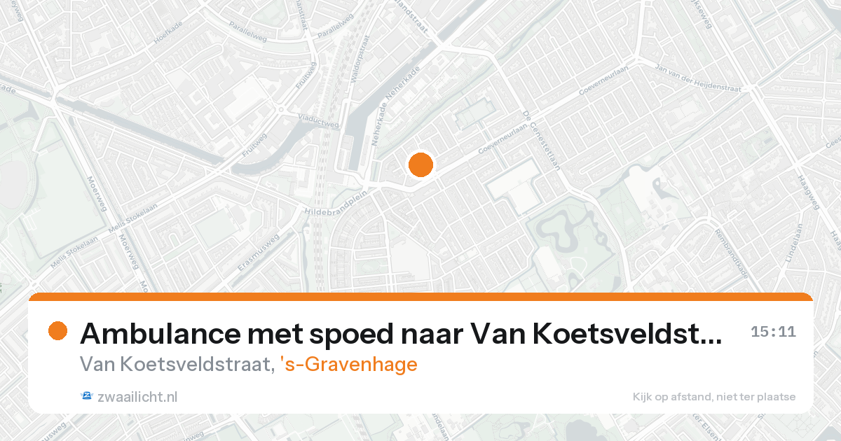 Ambulance met spoed naar Van Koetsveldstraat in 's-Gravenhage — 19 aug 2026