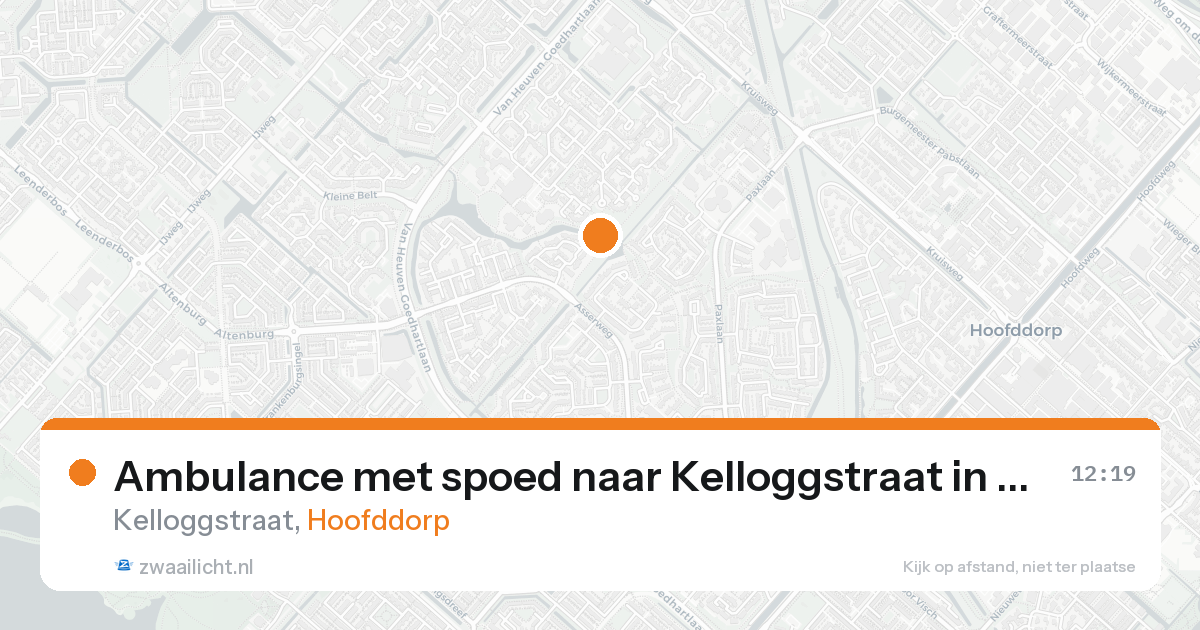 Ambulance met spoed naar Kelloggstraat in Hoofddorp — 17 mei 2026