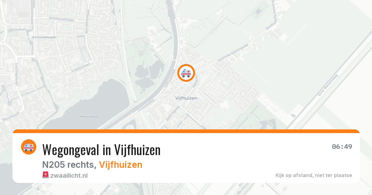 Wegongeval in Vijfhuizen — 22 mei 2026