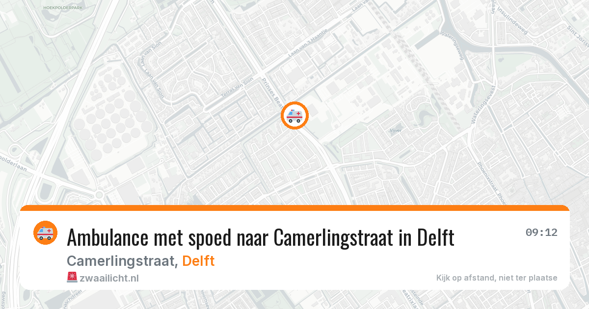 Ambulance met spoed naar Camerlingstraat in Delft — 4 aug 2026