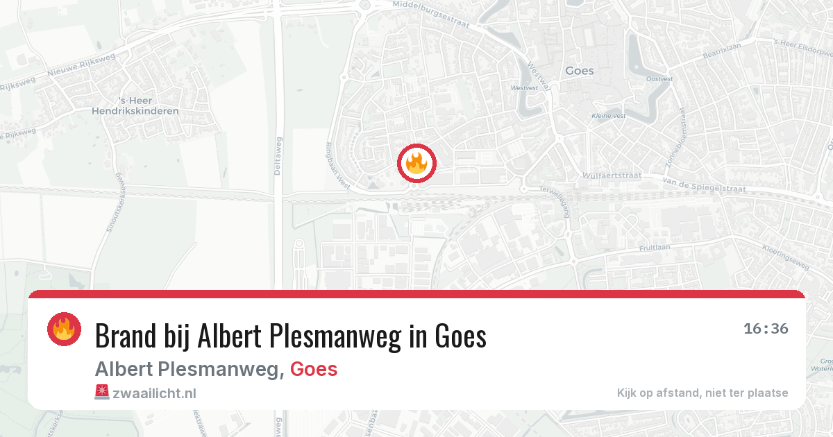 Brand bij Albert Plesmanweg in Goes — 12 feb 2026