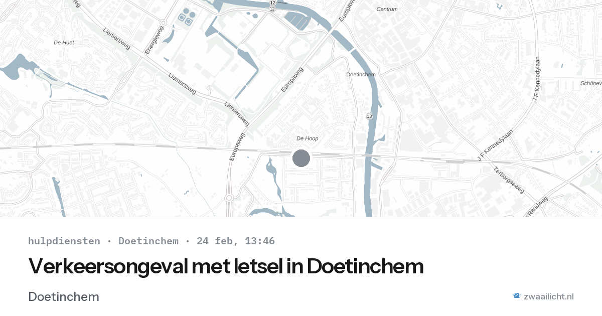 Verkeersongeval met letsel in Doetinchem — 24 feb 2026