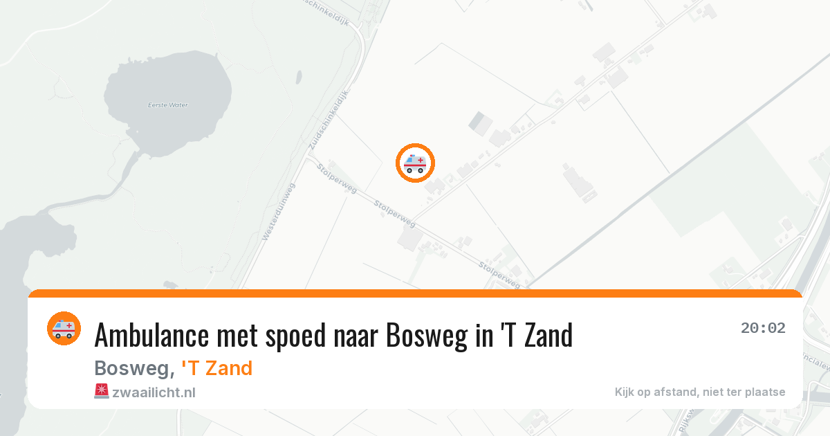 Ambulance met spoed naar Bosweg in 'T Zand — 18 mei 2026