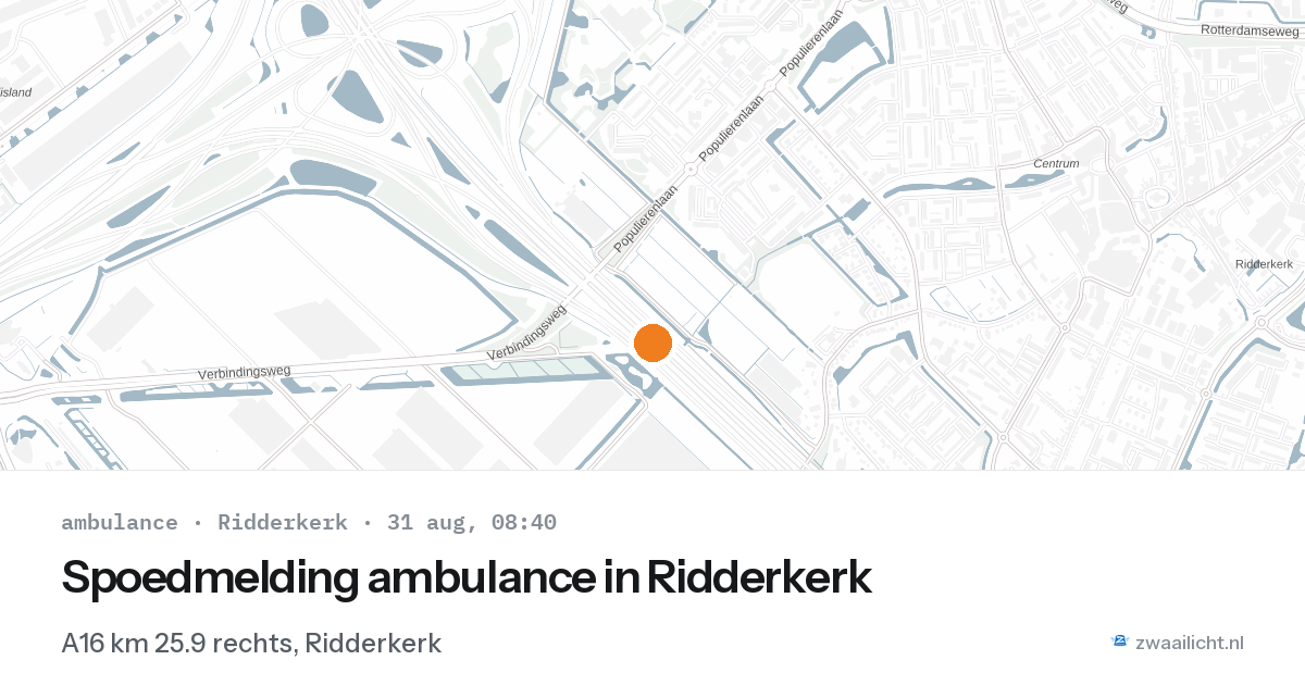 Spoedmelding ambulance in Ridderkerk — 31 aug 2026