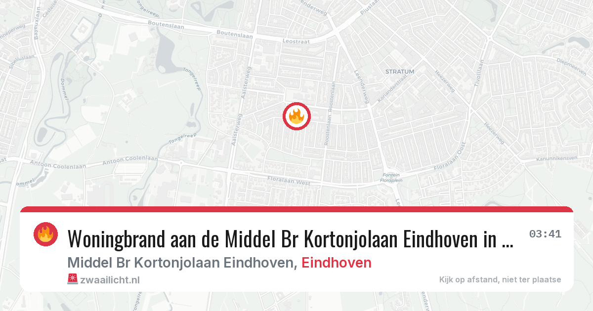Woningbrand aan de Middel Br Kortonjolaan Eindhoven in Eindhoven — 10 aug 2026