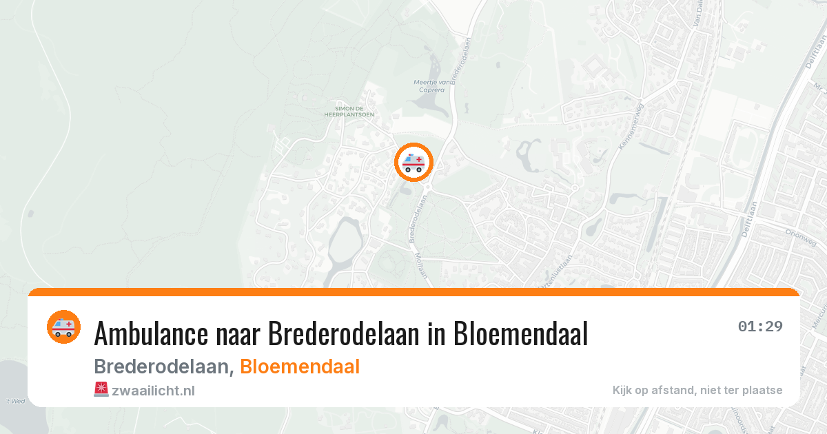Ambulance naar Brederodelaan in Bloemendaal — 21 jun 2026