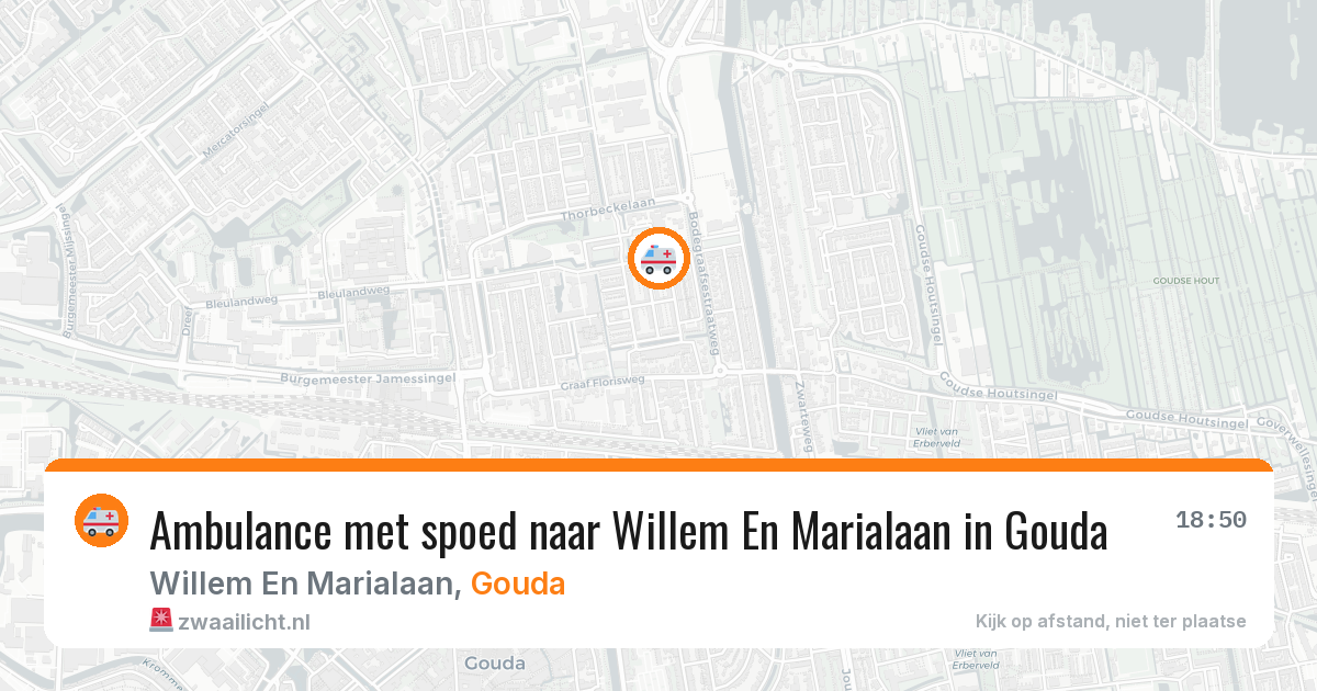 Ambulance met spoed naar Willem En Marialaan in Gouda — 29 jul 2026
