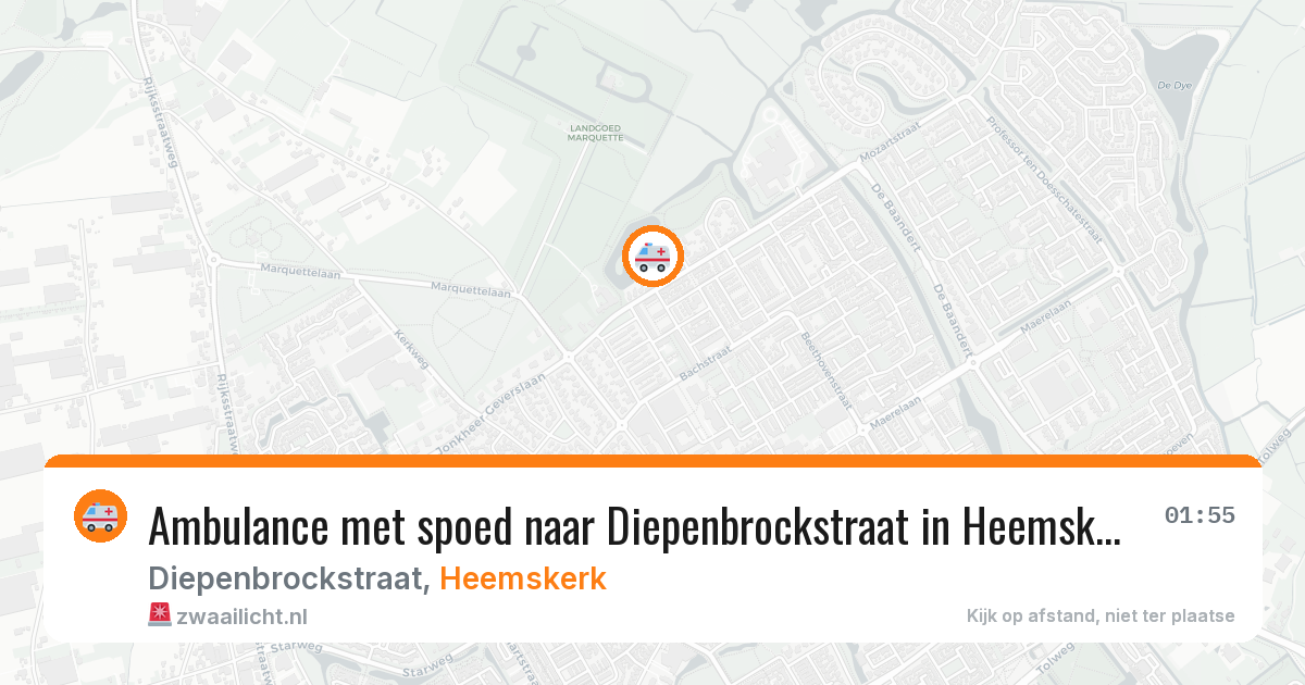 Ambulance met spoed naar Diepenbrockstraat in Heemskerk — 23 mrt 2026
