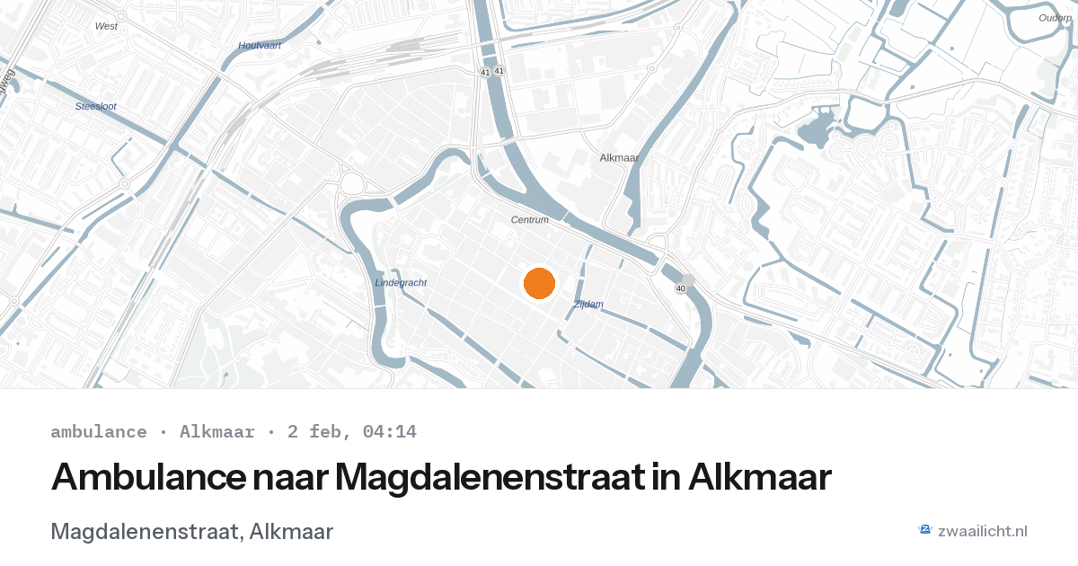 Ambulance naar Magdalenenstraat in Alkmaar — 2 feb 2026