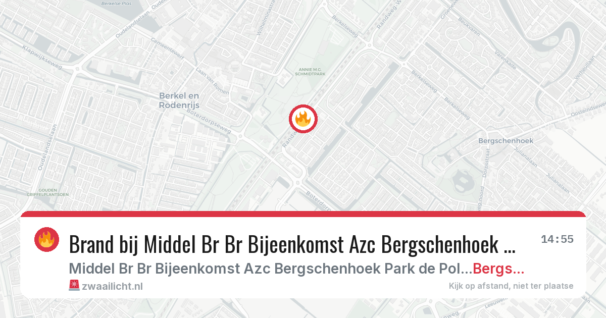 Brand bij Middel Br Br Bijeenkomst Azc Bergschenhoek Park de Polderpad Bergschenhoek in Bergschenhoek — 7 apr 2026