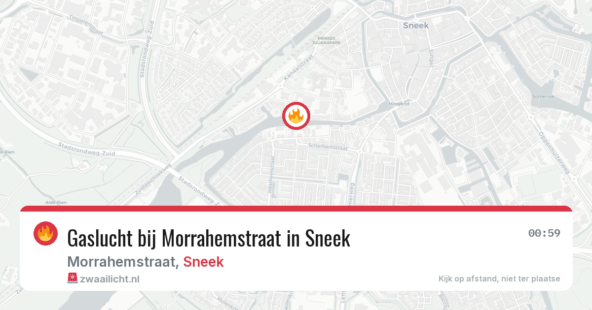 Gaslucht bij Morrahemstraat in Sneek — 6 jun 2026