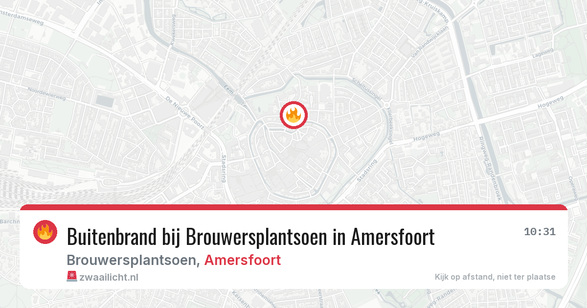 Buitenbrand bij Brouwersplantsoen in Amersfoort — 1 jun 2026