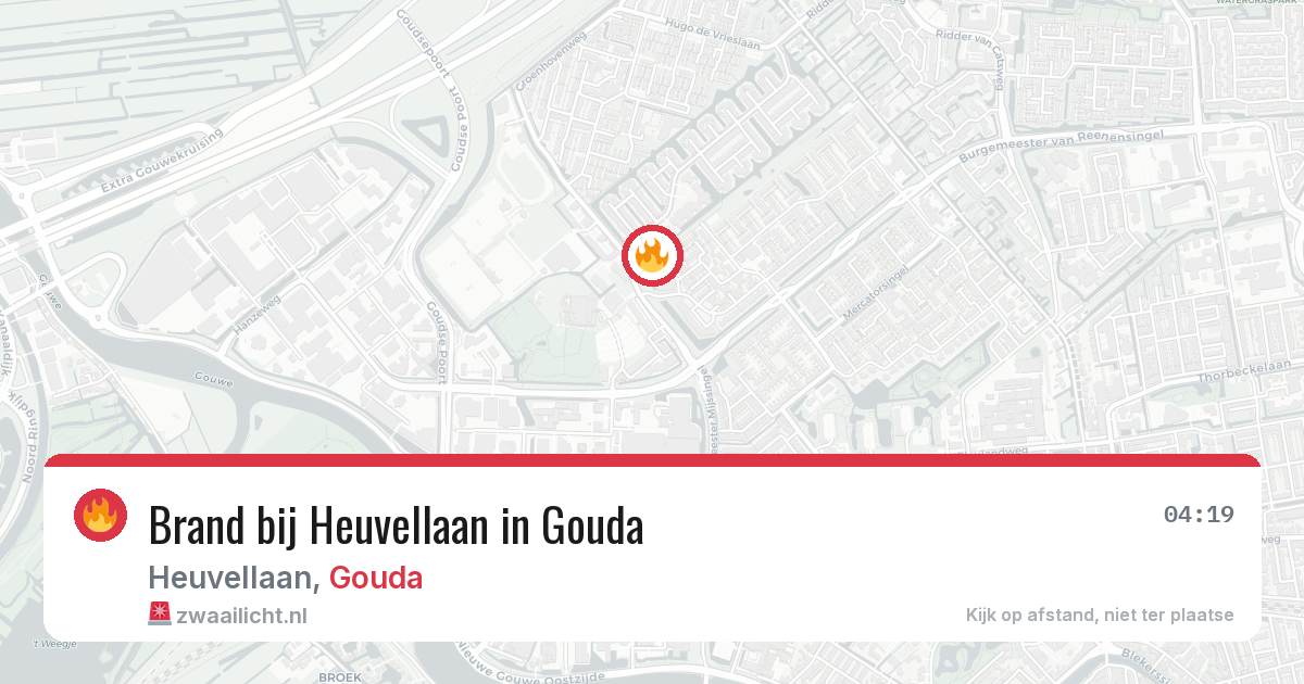 Brand bij Heuvellaan in Gouda — 26 jul 2026