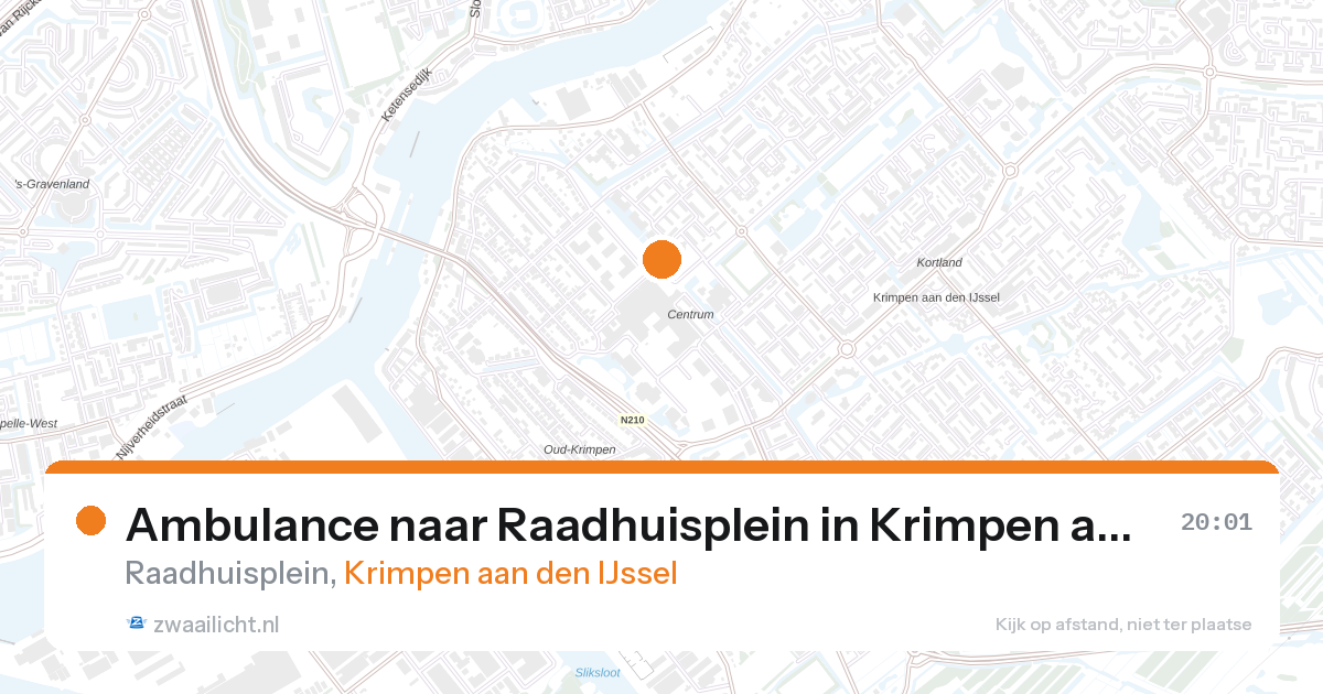 Ambulance naar Raadhuisplein in Krimpen aan den IJssel — 26 aug 2026