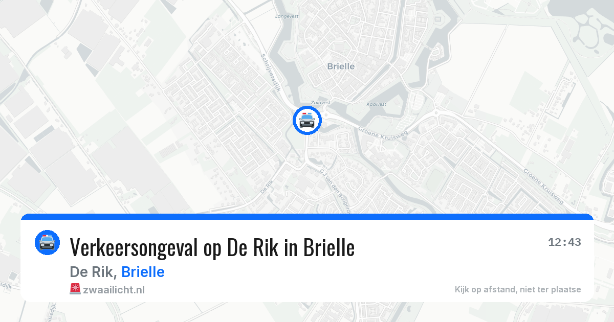 Verkeersongeval op De Rik in Brielle — 29 jul 2026