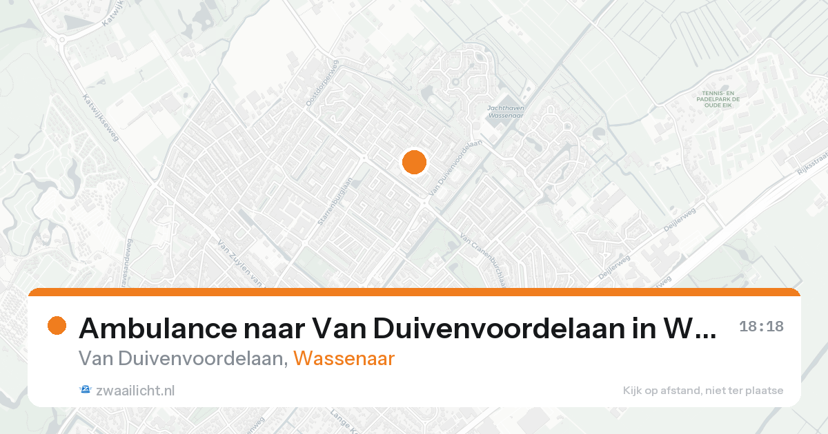 Ambulance naar Van Duivenvoordelaan in Wassenaar — 25 aug 2026