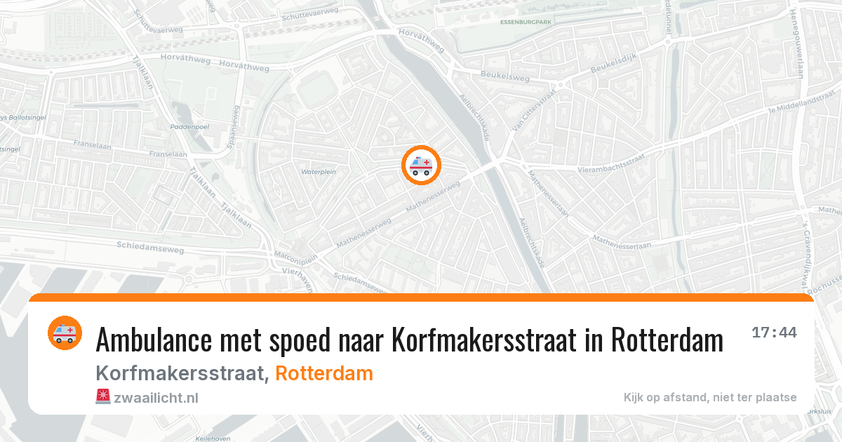 Ambulance met spoed naar Korfmakersstraat in Rotterdam — 20 mrt 2026