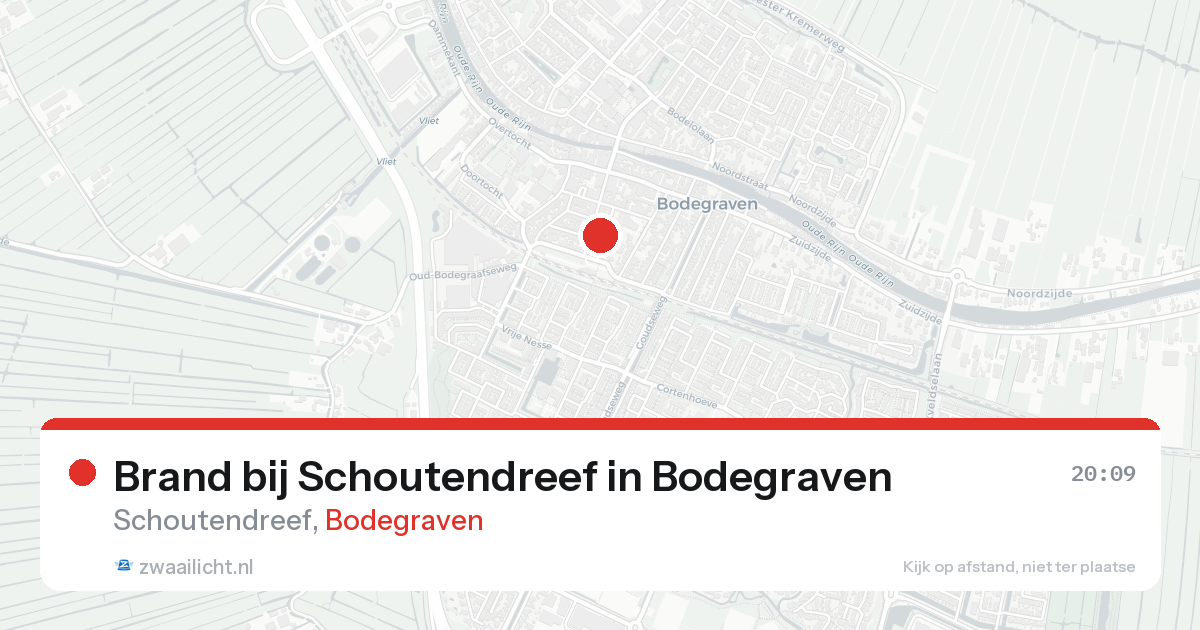 Brand bij Schoutendreef in Bodegraven — 15 aug 2026