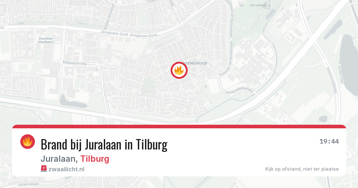 Brand bij Juralaan in Tilburg — 25 jun 2026