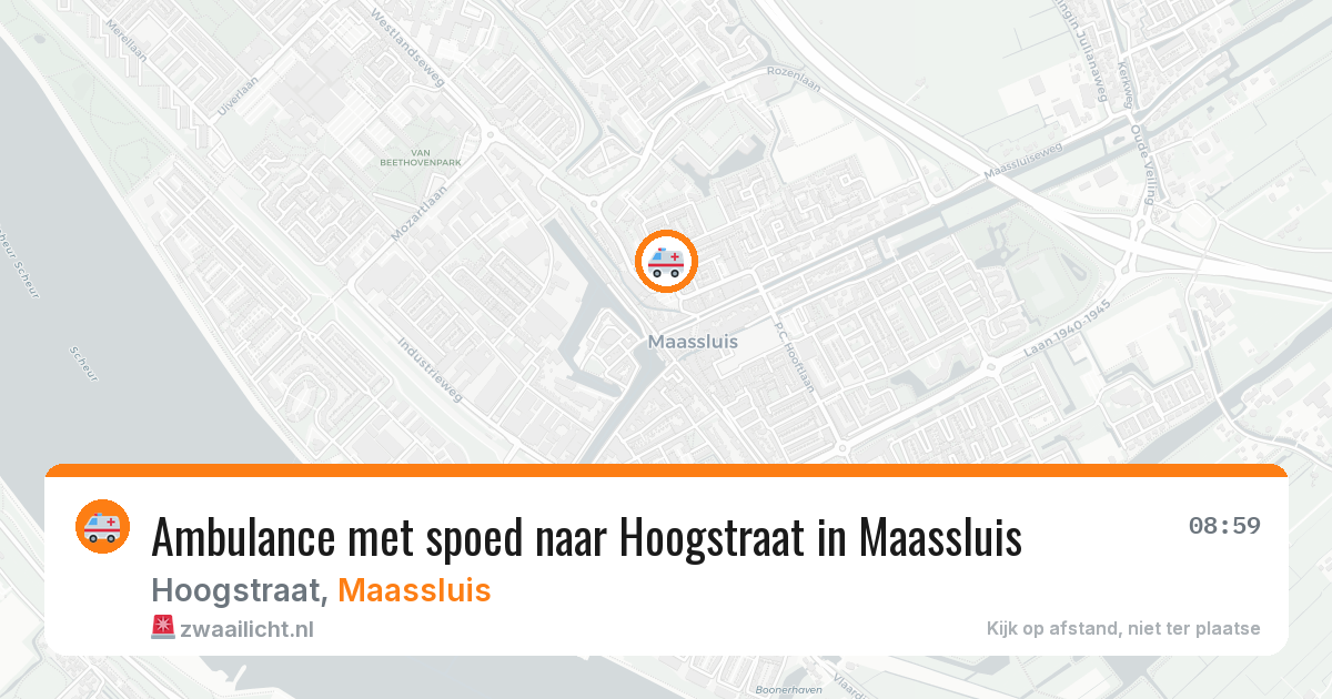 Ambulance met spoed naar Hoogstraat in Maassluis — 15 jun 2026