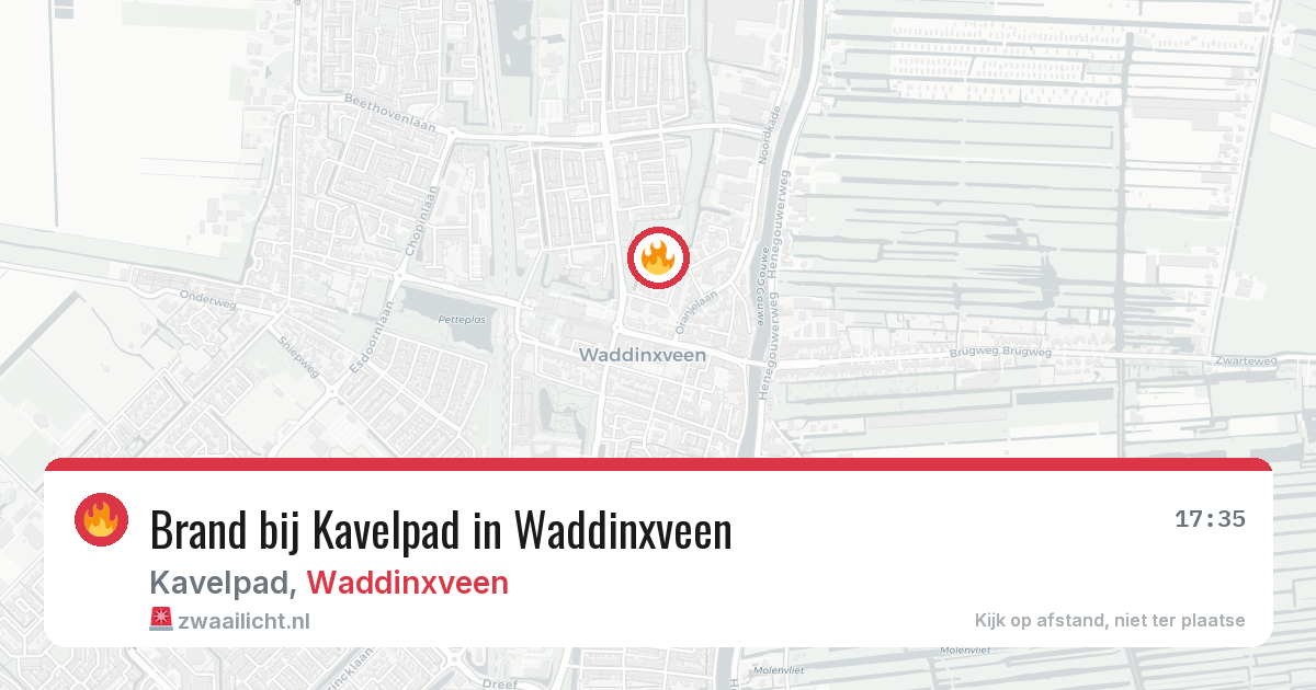 Brand bij Kavelpad in Waddinxveen — 28 jul 2026