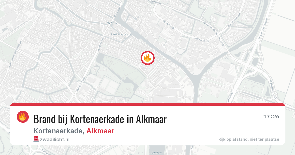 Brand bij Kortenaerkade in Alkmaar — 6 aug 2026