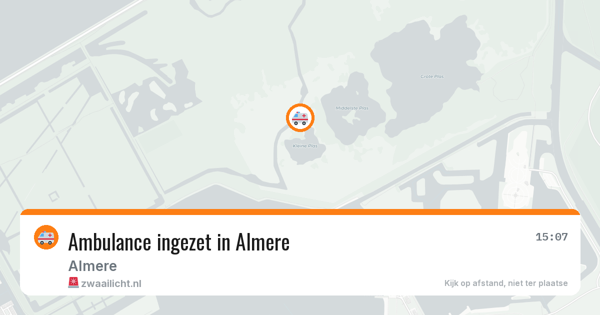 Ambulance ingezet in Almere — 10 aug 2026