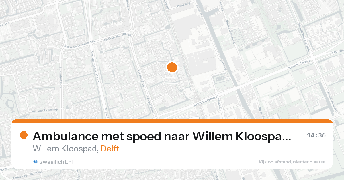 Ambulance met spoed naar Willem Kloospad in Delft — 16 aug 2026