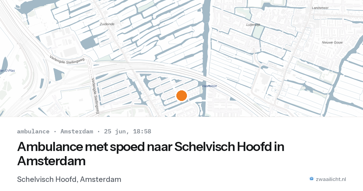 Ambulance met spoed naar Schelvisch Hoofd in Amsterdam — 25 jun 2026