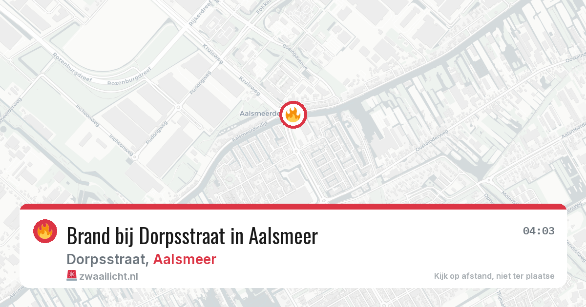 Brand bij Dorpsstraat in Aalsmeer — 30 mei 2026