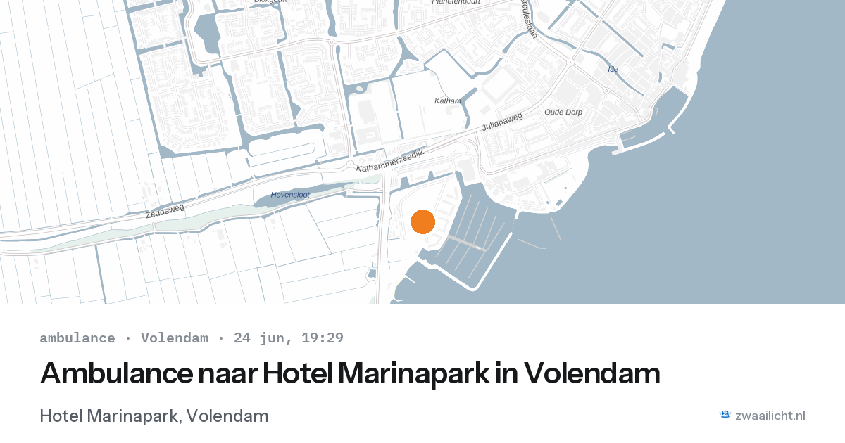 Ambulance naar Hotel Marinapark in Volendam — 24 jun 2026