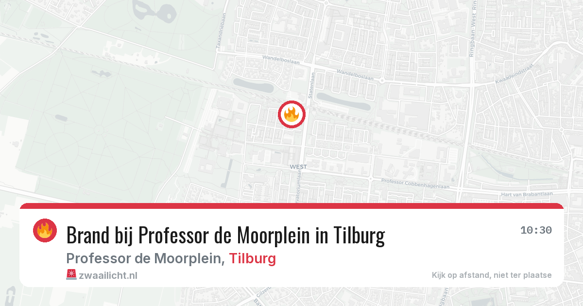 Brand bij Professor de Moorplein in Tilburg — 13 mrt 2026