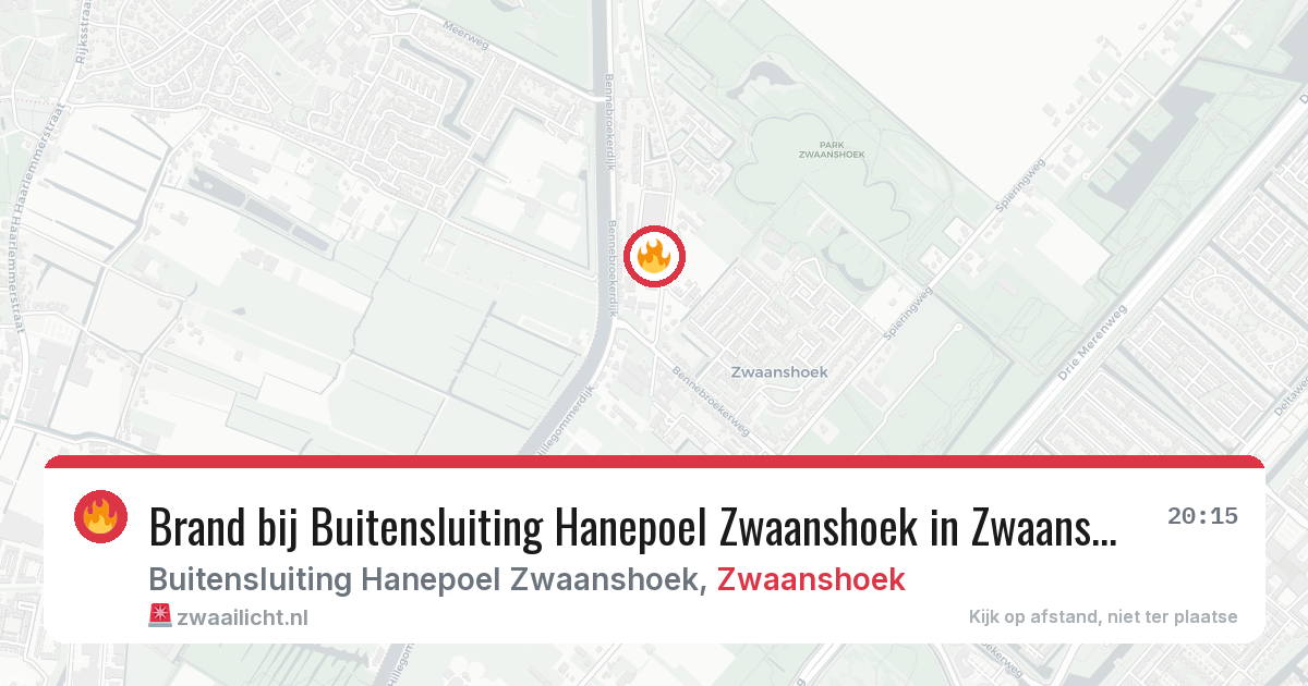 Brand bij Buitensluiting Hanepoel Zwaanshoek in Zwaanshoek — 7 jul 2026