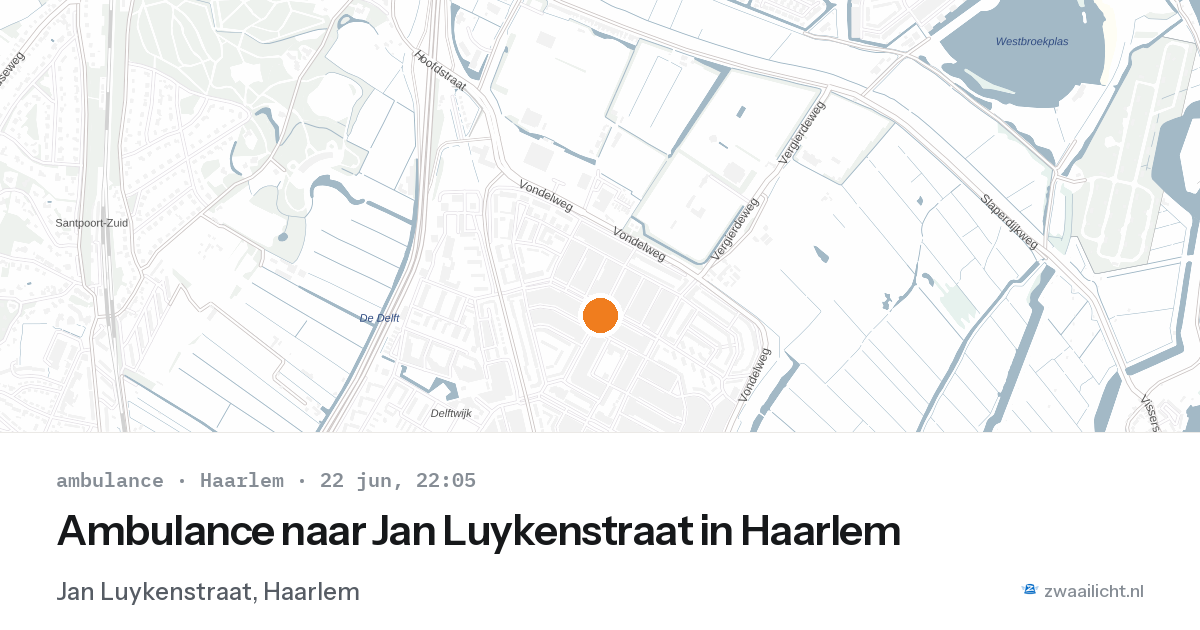 Ambulance naar Jan Luykenstraat in Haarlem — 22 jun 2026