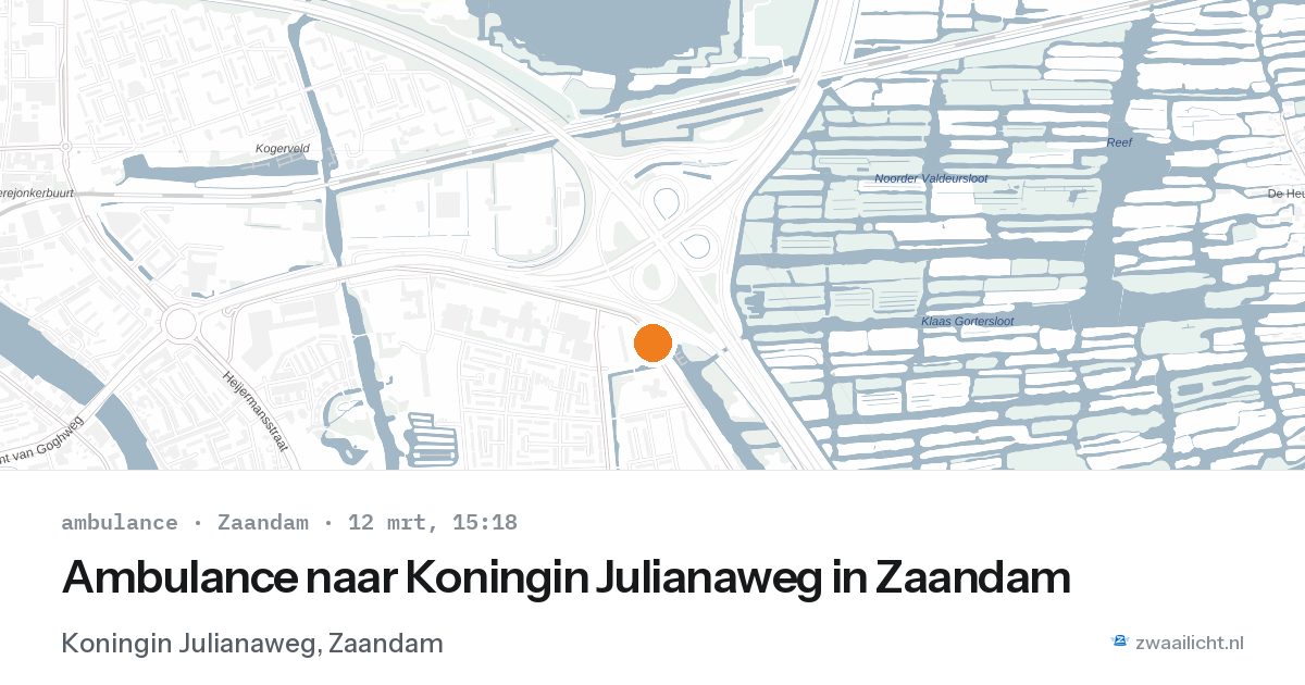 Ambulance naar Koningin Julianaweg in Zaandam — 12 mrt 2026