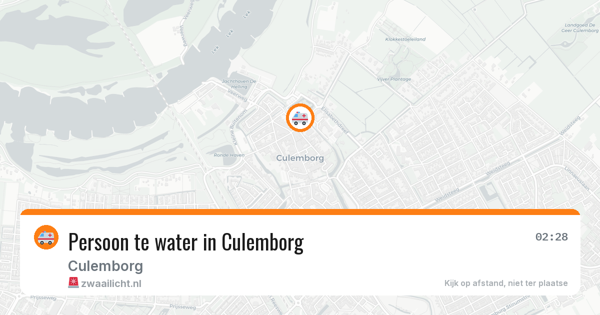 Persoon te water in Culemborg — 15 jun 2026