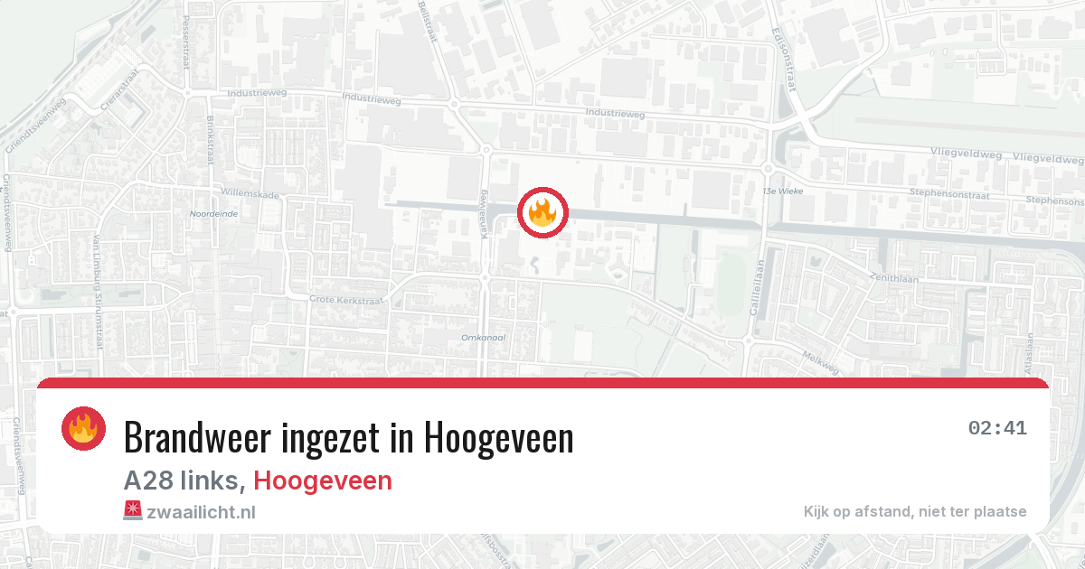 Brandweer ingezet in Hoogeveen — 20 jun 2026 | 🚨 Zwaailicht.nl