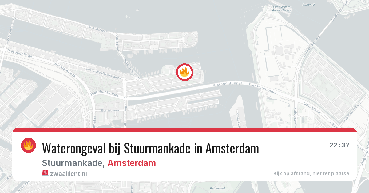 Waterongeval bij Stuurmankade in Amsterdam — 10 mrt 2026