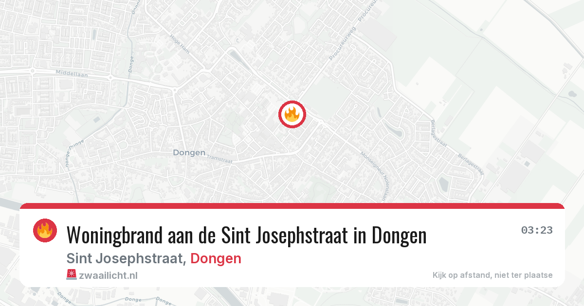 Woningbrand aan de Sint Josephstraat in Dongen — 28 jun 2026