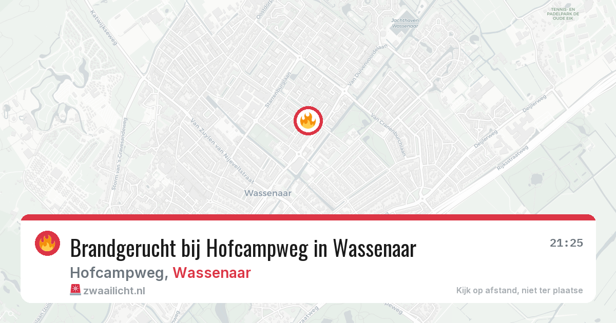 Brandgerucht bij Hofcampweg in Wassenaar — 23 mrt 2026