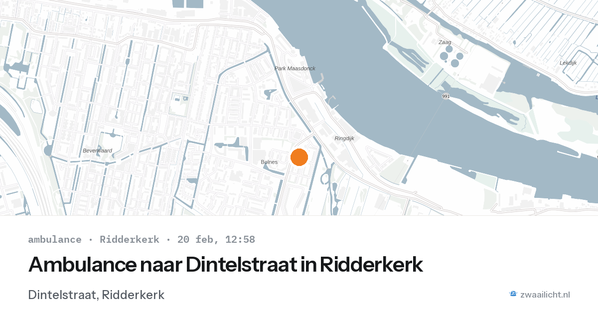 Ambulance naar Dintelstraat in Ridderkerk — 20 feb 2026