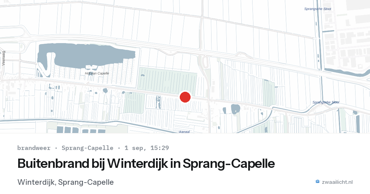 Buitenbrand bij Winterdijk in Sprang-Capelle — 1 sep 2026