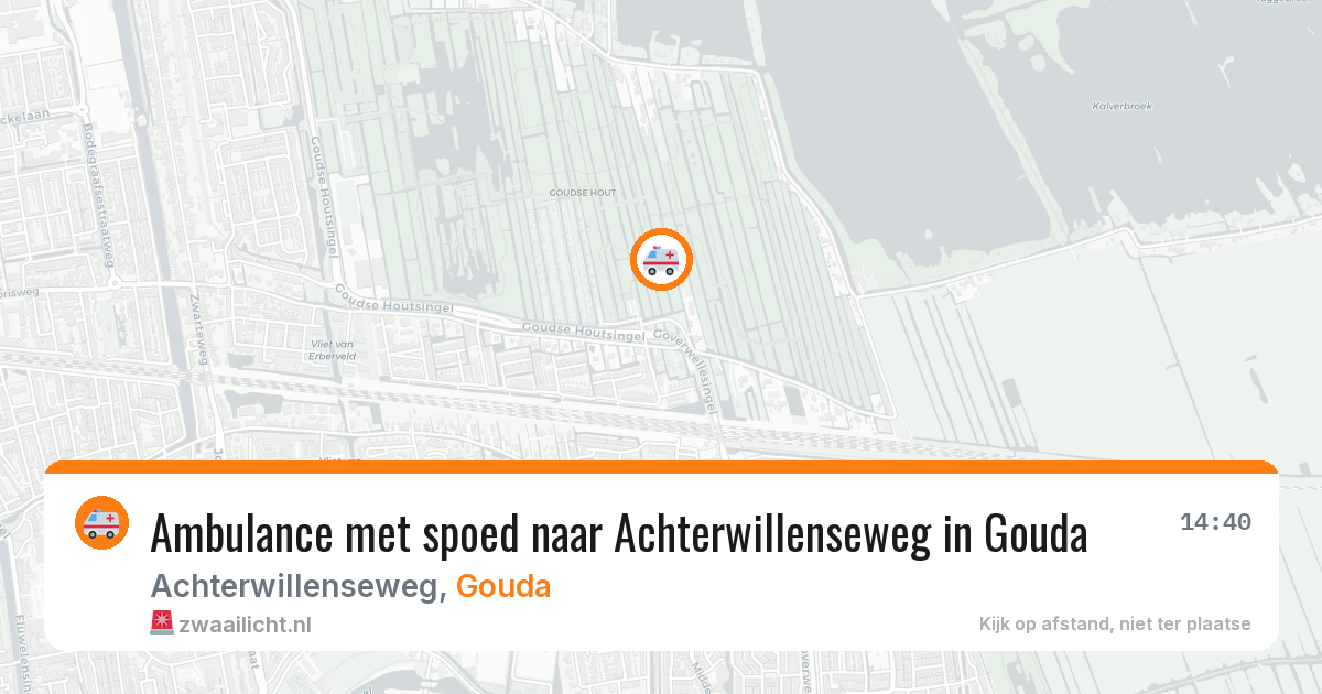 Ambulance met spoed naar Achterwillenseweg in Gouda — 10 mei 2026