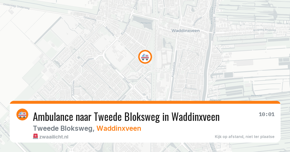 Ambulance naar Tweede Bloksweg in Waddinxveen — 19 mei 2026