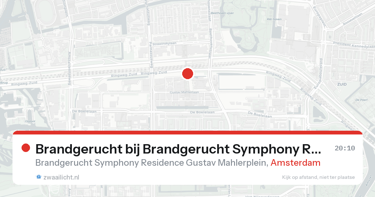 Brandgerucht bij Brandgerucht Symphony Residence Gustav Mahlerplein in Amsterdam — 7 feb 2026
