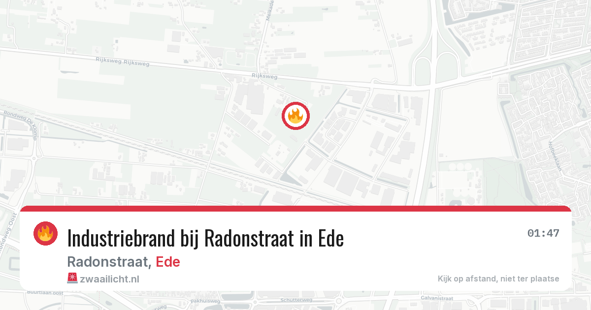 Industriebrand bij Radonstraat in Ede — 6 apr 2026