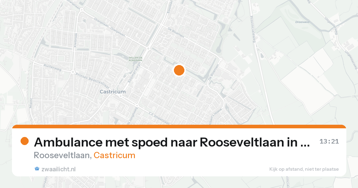Ambulance met spoed naar Rooseveltlaan in Castricum — 21 aug 2026