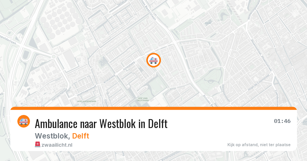 Ambulance naar Westblok in Delft — 30 jul 2026