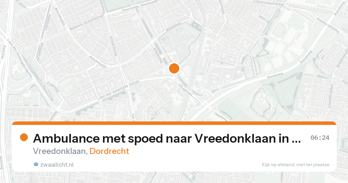 Ambulance met spoed naar Vreedonklaan in Dordrecht — 17 aug 2026